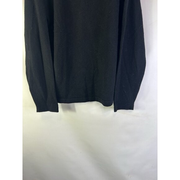 Vintage 90s Soft Cashmere Lightweight 1/2 Zip Sweater Black - Picture 2 of 7